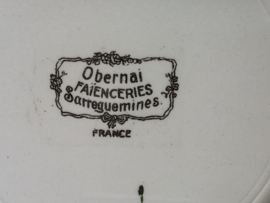 Frans Sarreguemines Obernai onbijtbord 21,5 cm (kerk)