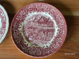 Engels rood Set 6x mix & match plat dinerbord