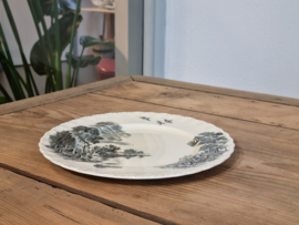 Engels Grindley Meadow Brook creme zwart set 4x Ontbijtbordje 21,5 cm