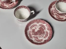 Engels rood Grindley Country Inns Koffieservies 8 persoons