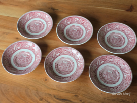 Engels rood Wood & Sons Woodland set 6x kop en schotel