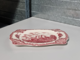 Engels rood  Johnson Bros Old Britain Castles rechthoekige schaal 26 x 17 cm