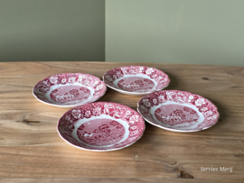 Engels rood Palissy Thames River Scenes set 4x Bordje 16,5 cm