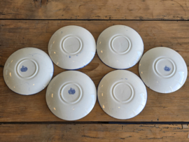 Petrus Regout Annam blauw set 6x schotel 14,5 cm