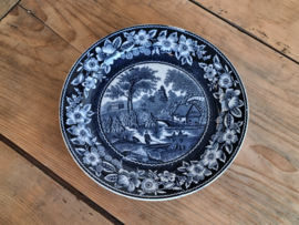 Societe Ceramique decor Wilderose  blauw Dinerbord 24,5 cm