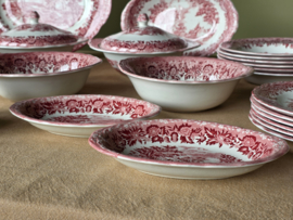 Engels rood Grindley Country Style uitgebreide dinerset 6 personen