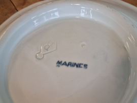 Petrus Regout Marines donkerblauw tazza op lage voet 23,5 cm (hoekig model, ster)