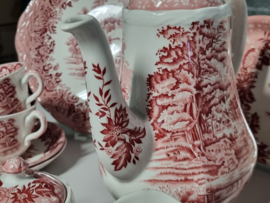 Engels rood Grindley Country Style koffieservies theeservies 8 personen