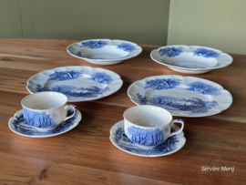 Engels blauw Johnson Bros Haddon Hall serviesset 2 personen