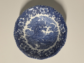 Engels blauw Enoch Wedgwood Woodland hoge ronde schaal 24,5 cm