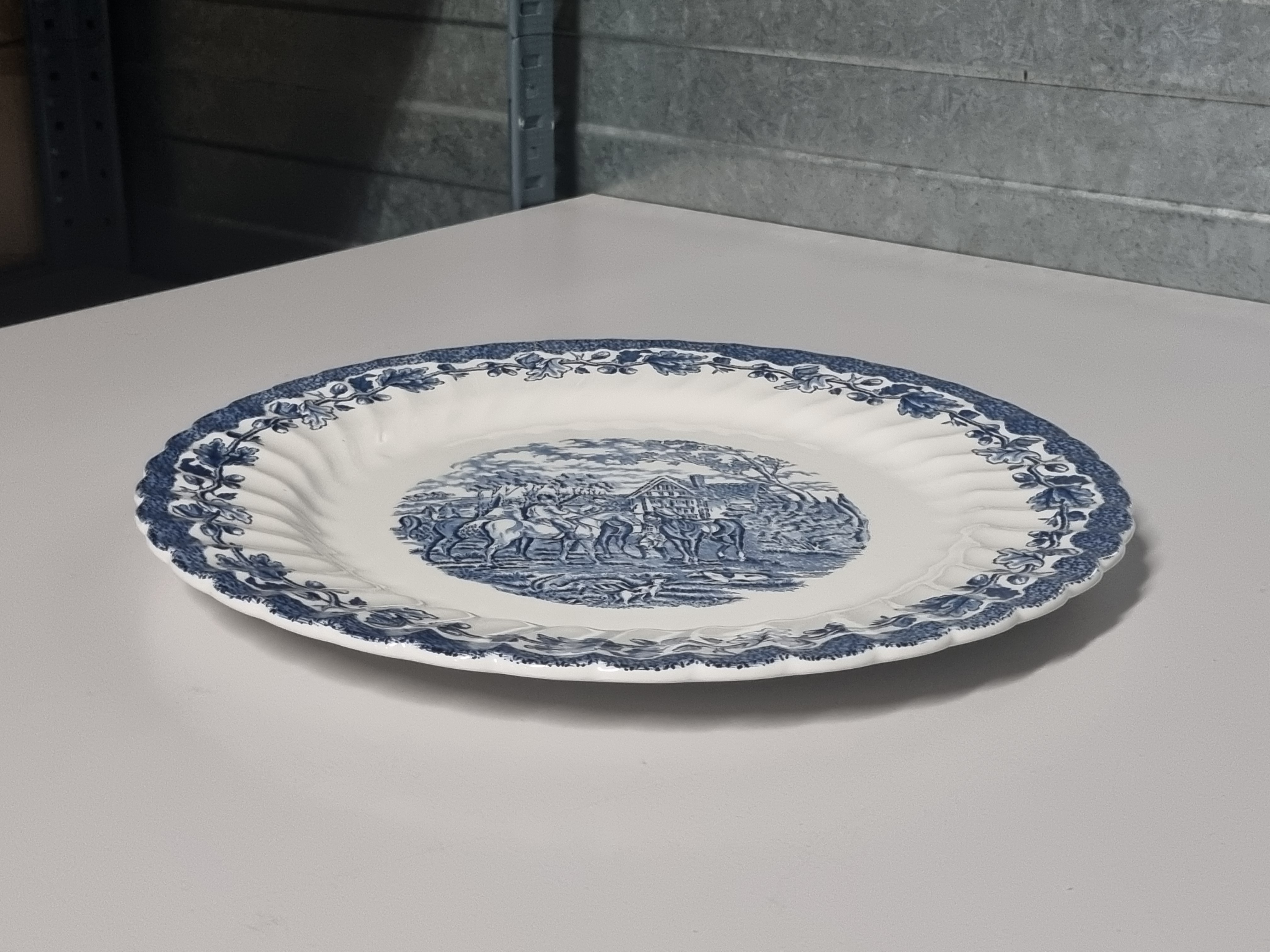 Engels blauw Myott's Country Pannenkoekenbord Taartschaal 31 cm