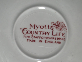 Engels rood Jachtservies Myott's Country Life set 6x ontbijtbordje 20 cm