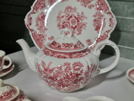 Verkocht = Villeroy en Boch Fasan rood Villeroy en Boch theeservies 6 personen