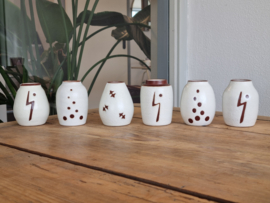 Vintage Jaap Ravelli set 6x Vaas 9 cm