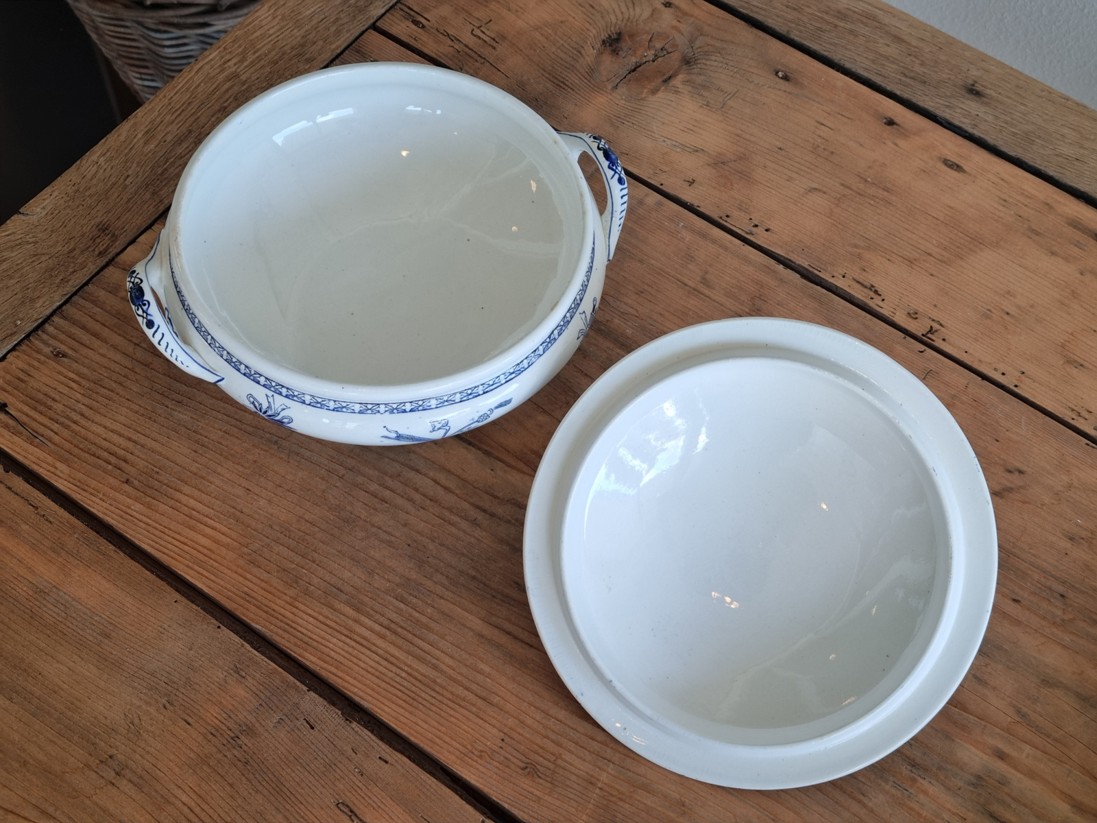Potiche blauw Societe Ceramique Dekschaal terrine 19 cm