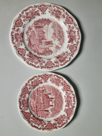 Engels rood Enoch Wedgwood Royal Homes of Britain compleet servies 6 personen