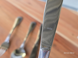 Bestek set Inox parelrand 12 personen 103 delen