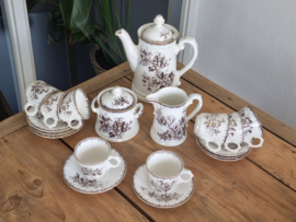 Societe Ceramique Olga wit/zwart robuust Koffieservies of als Theeservies 8-pers.