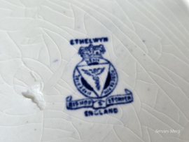 Engels blauw Ethelwyn Bishop & Stonier plat dinerbord 25 cm