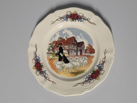 Frans Sarreguemines Obernai onbijtbord 21,5 cm (schapen)