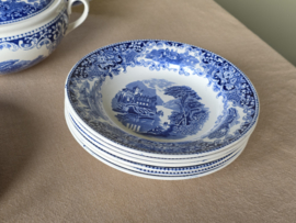 Regout Castillo blauw compleet eetservies 6 personen (rond model)