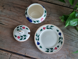 Boerenbont 418 Societe Ceramique Jampotje op onderschotel (wit)