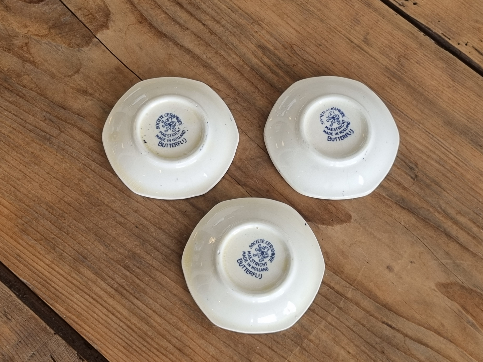 Societe Ceramique Butterflij set van 3x Serveerbordje of Theezakjeslegger