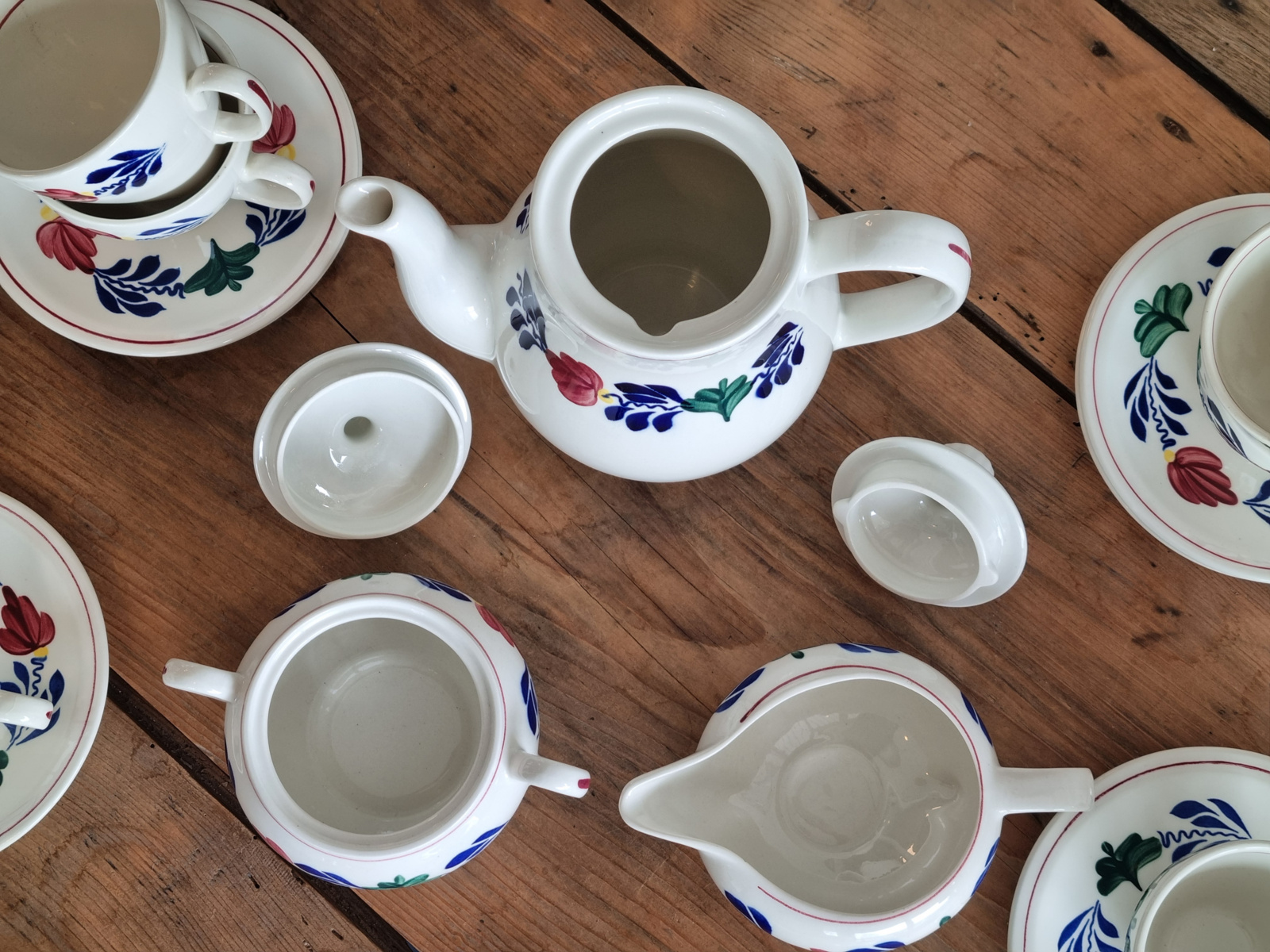 Boerenbont Boch Koffieservies model Zeeland 8 personen (zwarte stempel)