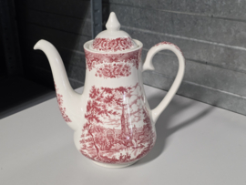 Engels rood English Ironstone Tableware River Scenes koffiepot theepot 19,5 cm