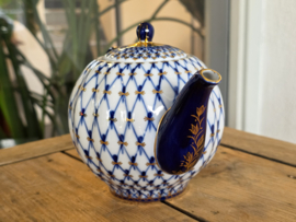 Lomonosov blauw Cobalt Net Theeservies 4-persoons