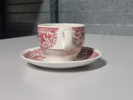 Villeroy en Boch Fasan rood set 3x Koffiekopje met schotel stapelbaar