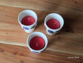 Boerenbont Boch set 3x mini-bekertje 0,10 cl met geurkaars in cadeauverpakking (rood)