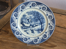 Wandbord Societe Ceramique Landschap nr. 2 blauw 21 cm