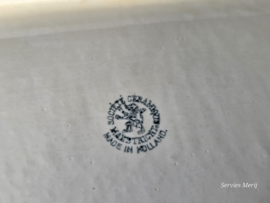 Societe Ceramique creme art deco aspergeschaal (chip) met treef
