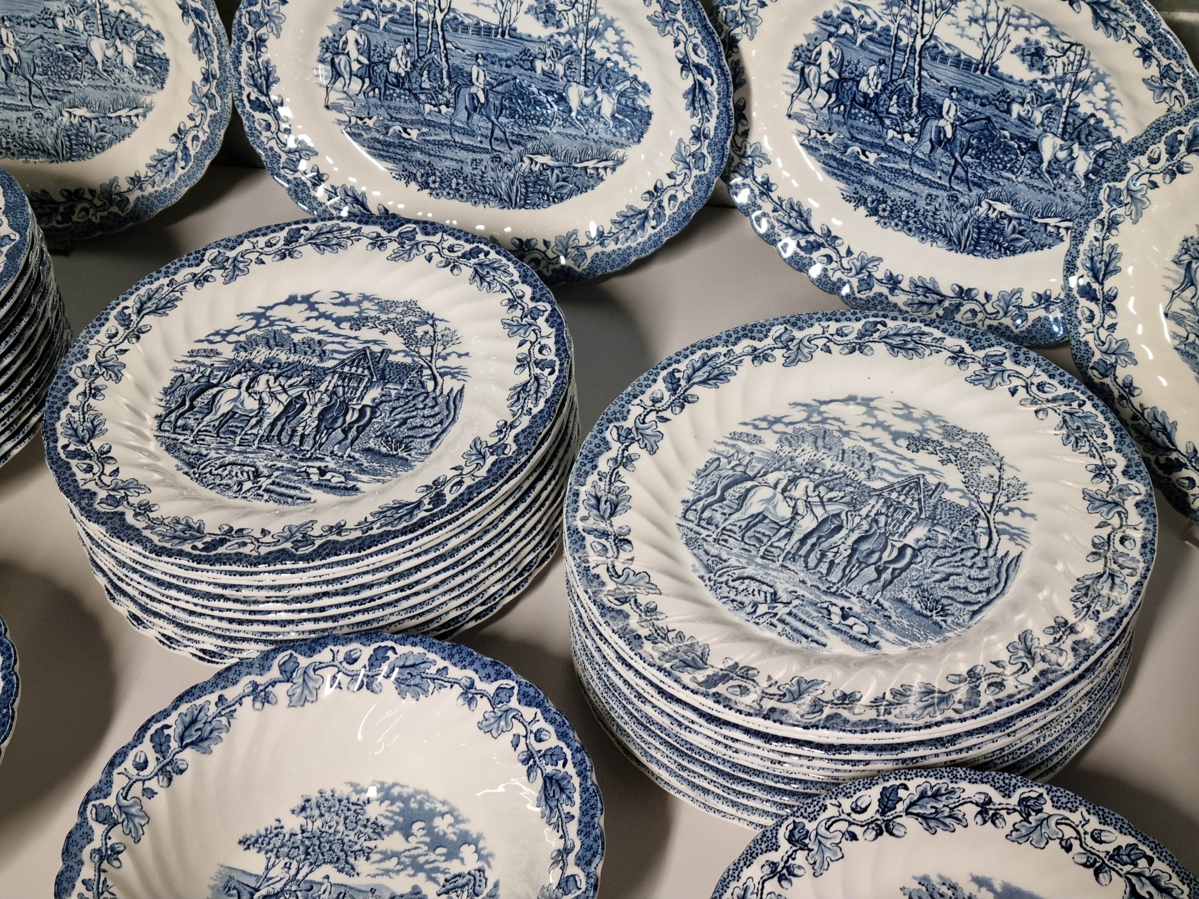 Engels blauw Jachtservies Myott's Country Life Eetservies 24 persoons