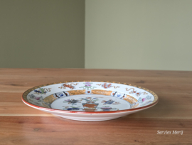 Potiche oranje gekleurd Societe Ceramique plat dinerbord 23,5 cm