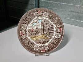 Engels bruin Royal Tudor Ware Coaching Taverns ontbijtbord 20 cm
