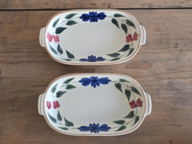 Boerenbont 418 Societe Ceramique set 3x ovale schaal met greepjes