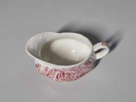 Engels rood 17th Century England Royal Tudor Ware Staffordshire Sauskom met oor