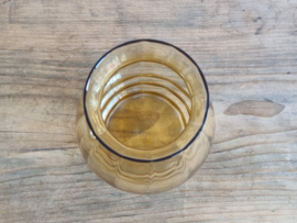 Glas Vintage oker Vaas 18,5 cm