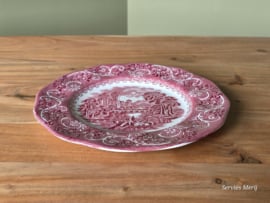 Engels rood Enoch Wedgwood decor River Scene plat dinerbord 26 cm