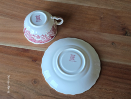 Copeland Spode's Pink Rhine koffie of thee kop en schotel