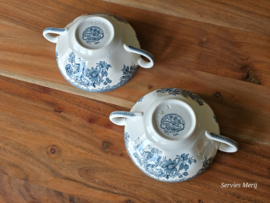 Engels petrol Enoch Wedgwood Asiatic Pheasants set 2x soepkom