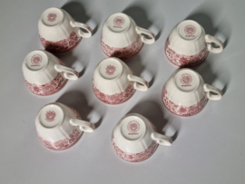 Villeroy en Boch Burgenland rood set  8x Koffie Kop en schotel