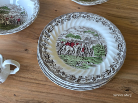 Engels bruin Jachtservies Myott's Country Life complete dinerset 5 personen
