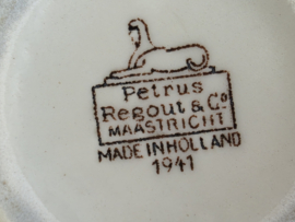 Vintage Art Deco Regout roomkan roze bloem