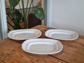 Petrus Regout wit set 3x Wellington rechthoekige schaal 33,5 cm