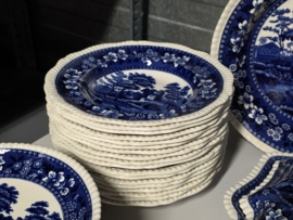 Engels blauw Spode's Tower blauw Compleet eetservies 18 persoons