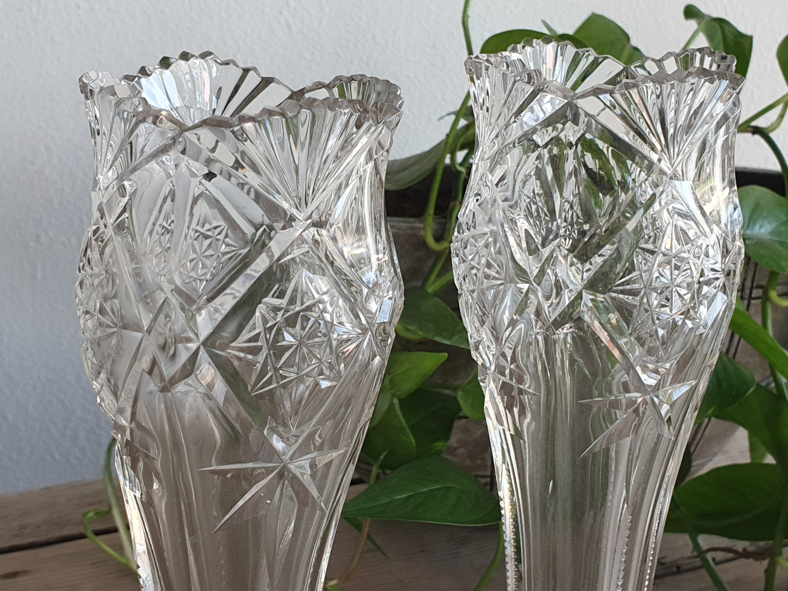 Glas Vintage set slanke Vazen