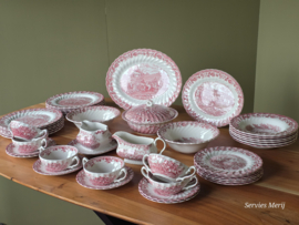 Engels rood Jachtservies Myott's Country Life Eetservies 6 personen
